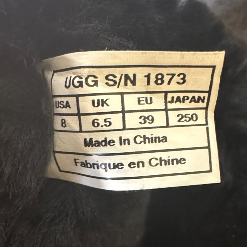 UGG Black‎ Tall Button Shearling Lined Boots Womens Size 8